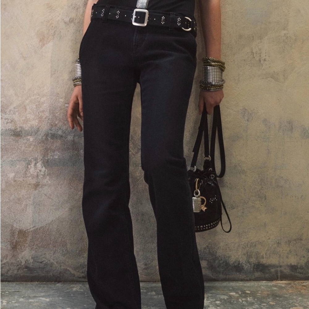 Kate moss x Zara black low rise straight leg jeans